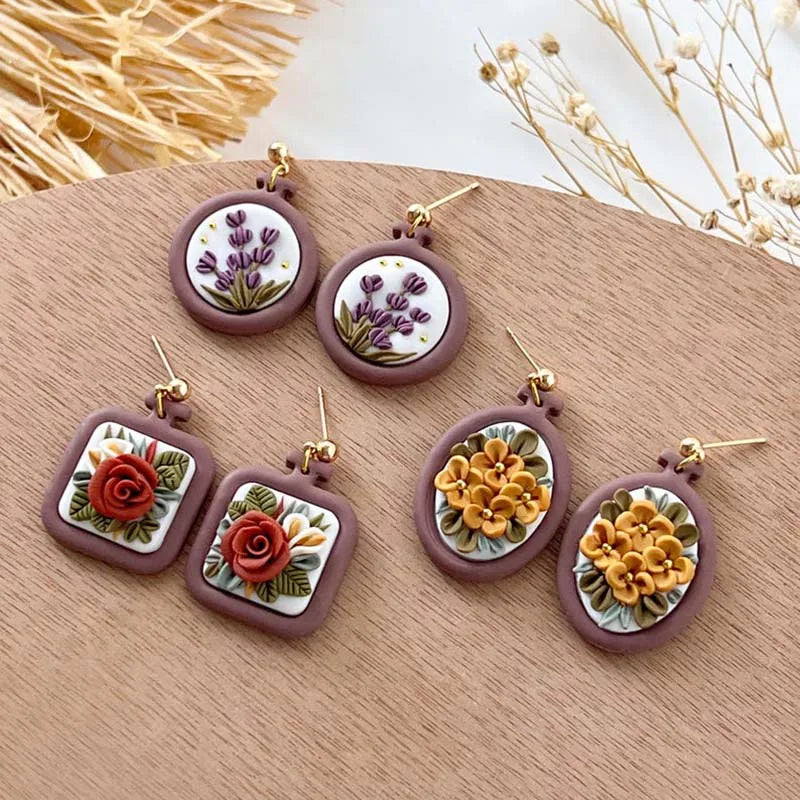 Embroidery Hoop Polymer Clay Cutters For Earring
