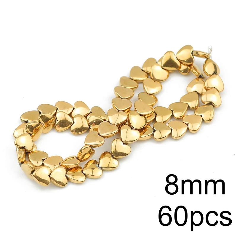 AAA+ Retention Color Natural Gold Plated Hematite  Loose Beads For Jewelry Making