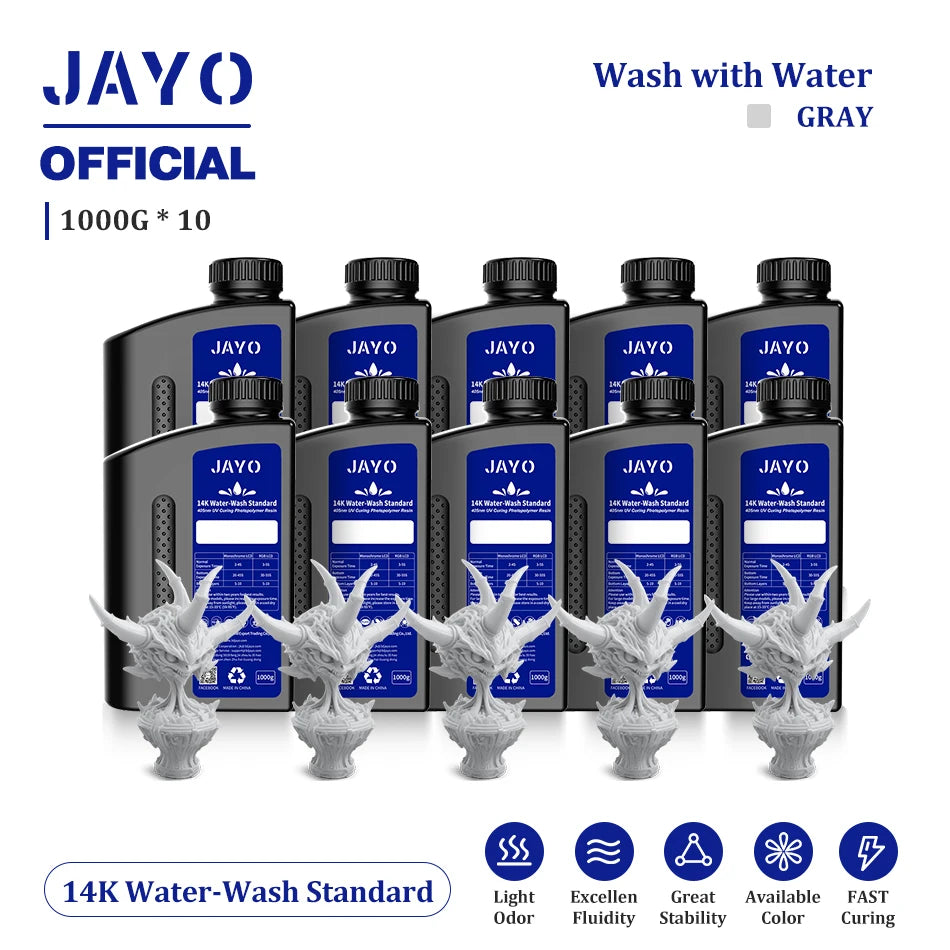 JAYO Water Wash  405nm UV Resin 10kg ABS Like 3D Printer Resin  Standard Rapid Photopolymer Resin for LCD/DLP/SLA
