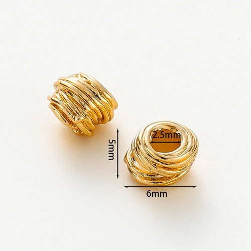 14K/18K Gold Plated Brass Spacer Beads Bracelet Necklace Jewelry Making