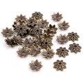 Bead Caps Antiqued Silver & Bronze Flower Shape