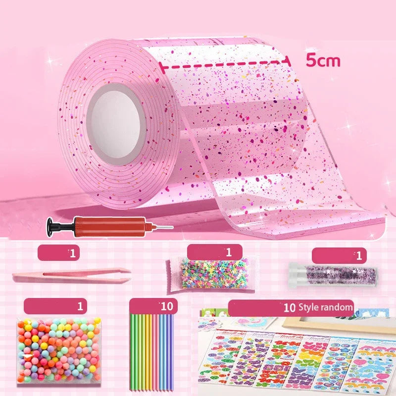 Nano Glue DIY Blow Bubble Nano Tape Nano Glue Double Sided Tape Nano Tape Sticky Ball Tape DIY Crafts Tape Toys Kids