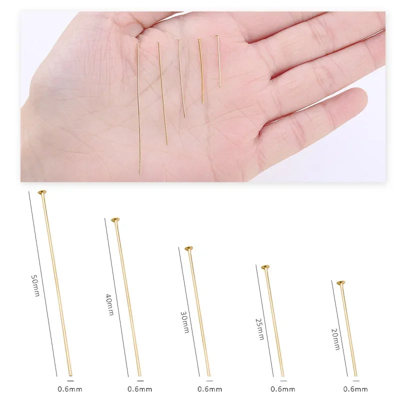 Stainless Steel Flat Head Pins Earrings 20/25/30/40/50mm