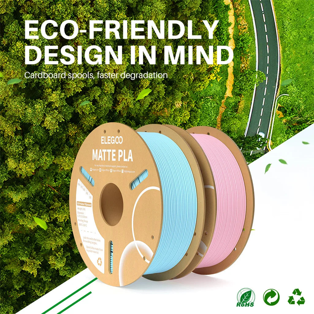 Matte Filament PLA 1KG for FDM 3D Printer PLA ELEGOO Dimensional Accuracy +/- 0.02mm