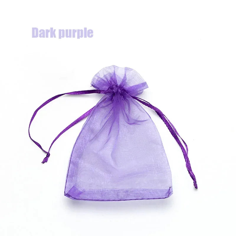 Drawable Organza Jewelry Packaging 7x9 9x12cm 10x15 13x18cm  22 Colors 100 Pieces