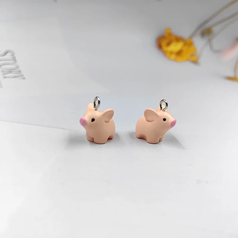Cute Animal Charms For Jewelry Making 10pcs