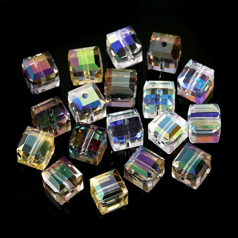 Austrian Crystal Cube Beads AB Colorful  4/6/8mm 50/100PCS