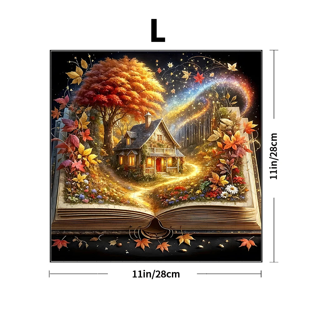 3D Stereo Book Scene Wooden Puzzle - Montessori Toy , Animal-Themed, for Adults & Kids