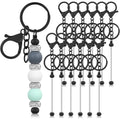 Beadable Keychains  Blank  Metal  12 Pcs