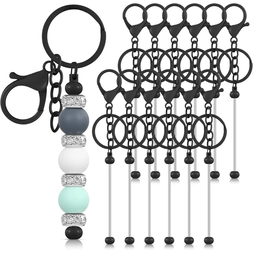 Beadable Keychains  Blank  Metal  12 Pcs