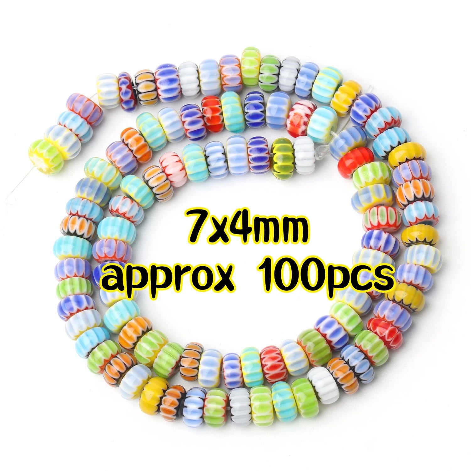 Multicolored Murano Glass Beads with Floral Dots in Various Types & Sizes, Oval and Round Loose Beads for Jewelry Making