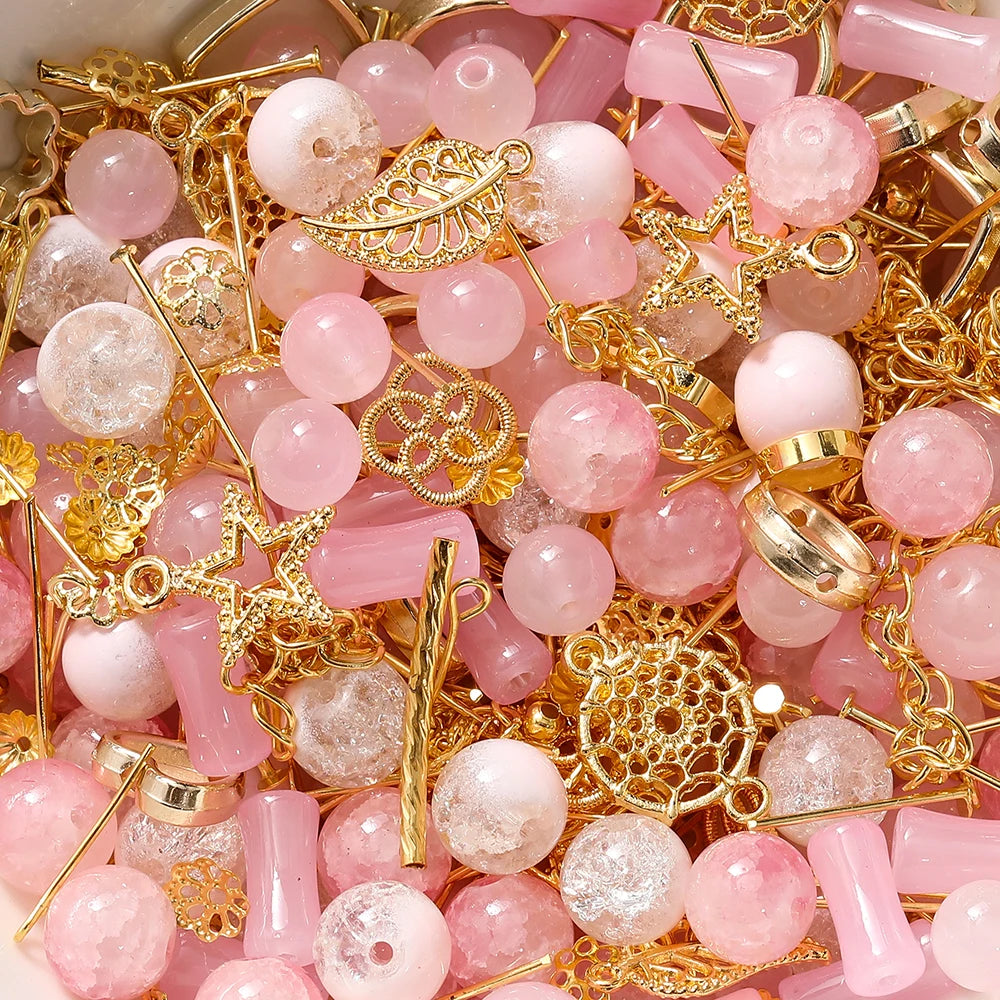 Mixed Glass Beads Metal Pendants For Bracelets & Necklaces