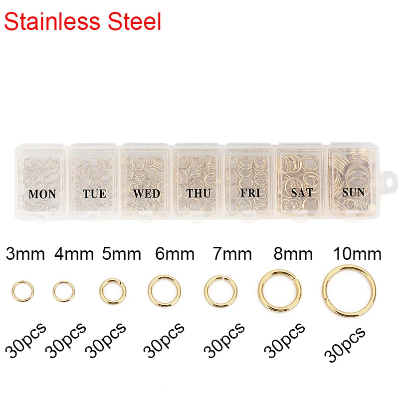 Stainless Steel Lobster Clasps Open Jump Rings Crimp Beads Caps For  Bracelet Necklace  Jewelry Findings Set