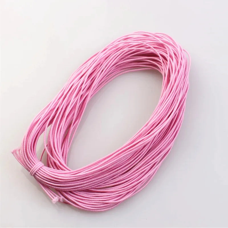 Braided Elastic Cord Stretch String Fabric Crafting Cords for Jewelry Making 23 Colors 1mm Thick  24M Length