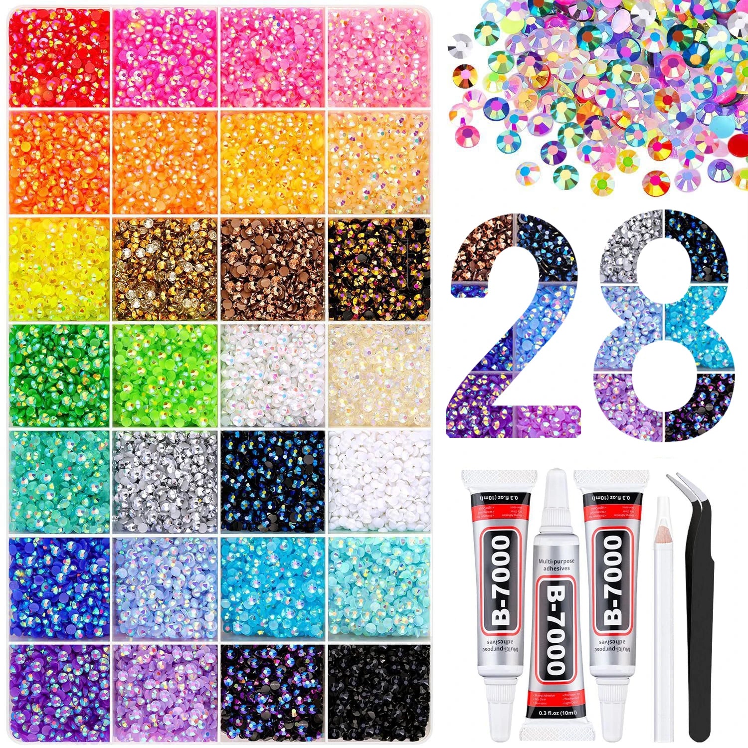 Resin Jelly Rhinestones Bedazzling Kit Flatback Crystals Flatback Gems for Diamond Art Diamond Art Kits for Adults