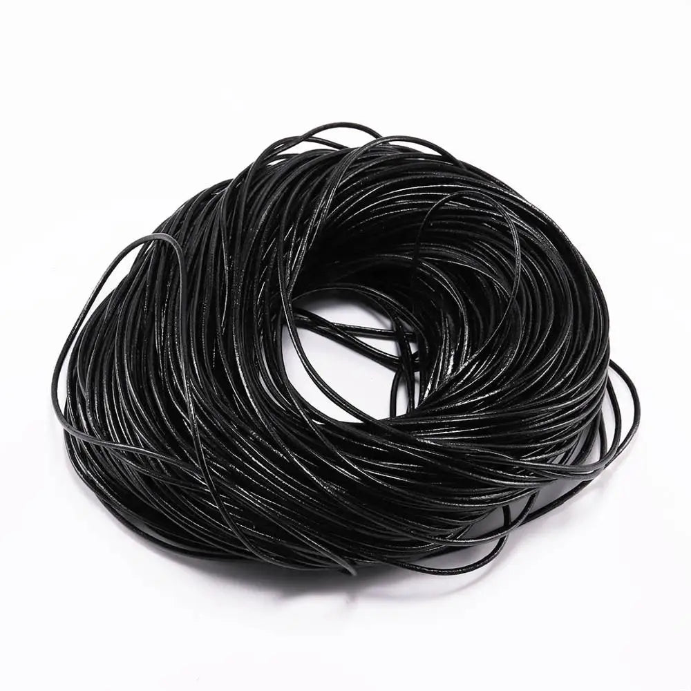 Genuine Cow Leather Round Cord For Jewelry Making 2/5 Meters/Lot 1-6mm