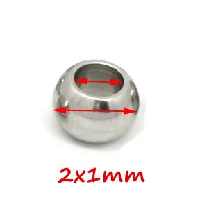 Stainless Steel  European Ball Metal Big Hole Spacer Beads for Jewelry Making Bracelets Necklaces  2 mm-12 mm  100pcs