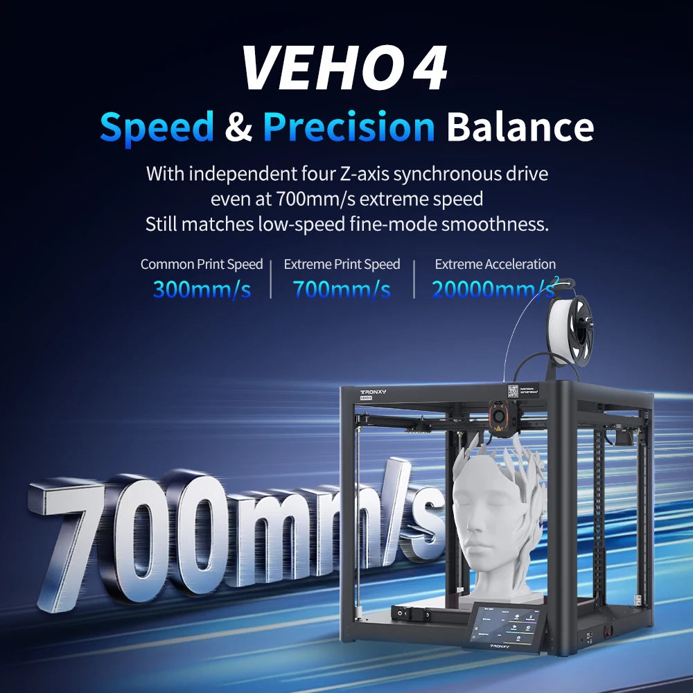 VEHO 4 High Speed 3D Printer Large Build Size 400x400x400mm 700mm/s Fast Speed Full-Set