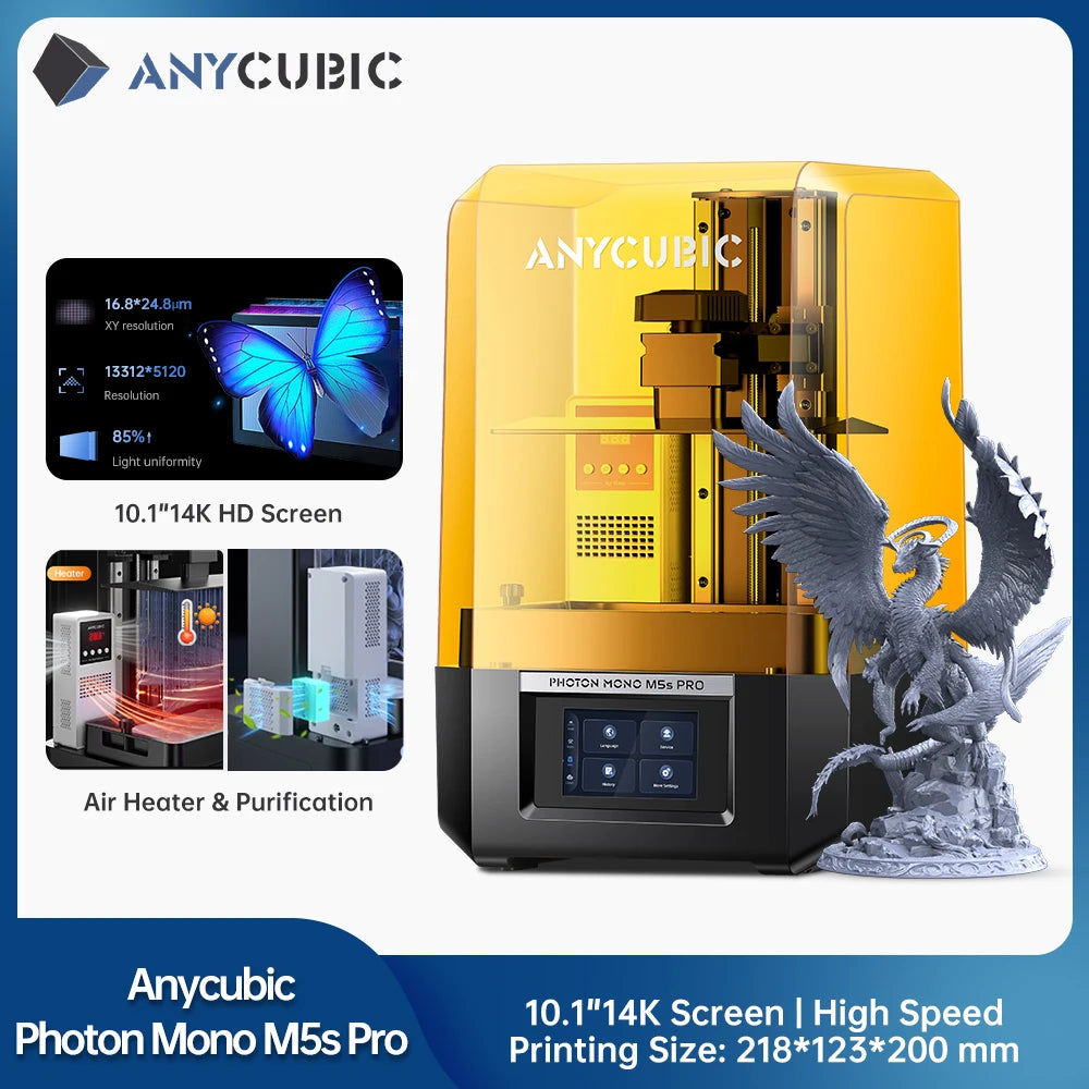 ANYCUBIC  DLP SLA LCD  3D Printer High Speed UV Resin 3D Printer Wash Cure Machine Photon Mono M7, M7 Pro, M5s Pro , Photon P1