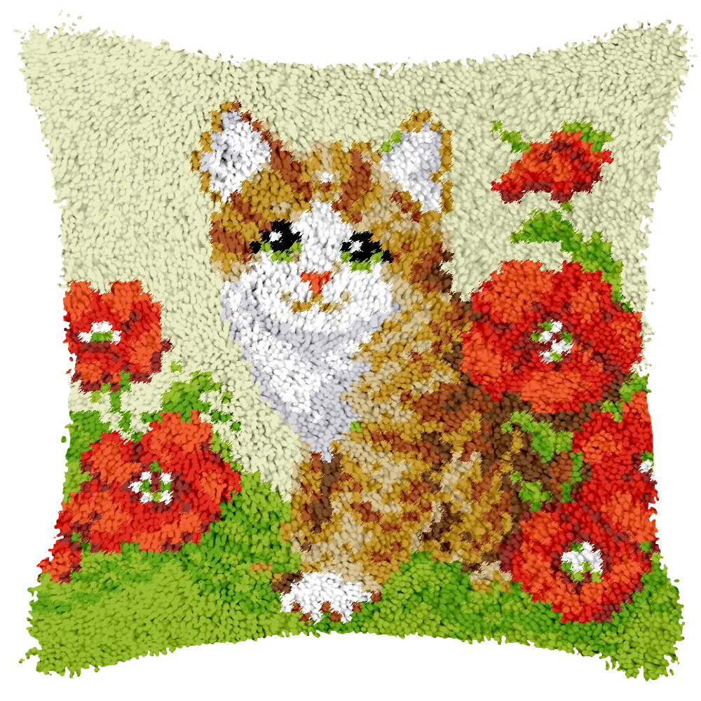 Cartoon Cat  Latch Hook Rug Kit