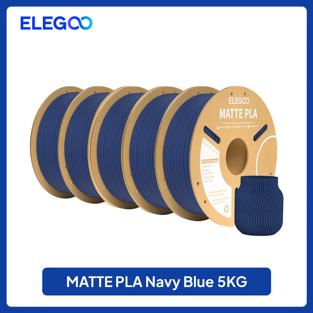 Matte Filament PLA 1KG for FDM 3D Printer PLA ELEGOO Dimensional Accuracy +/- 0.02mm