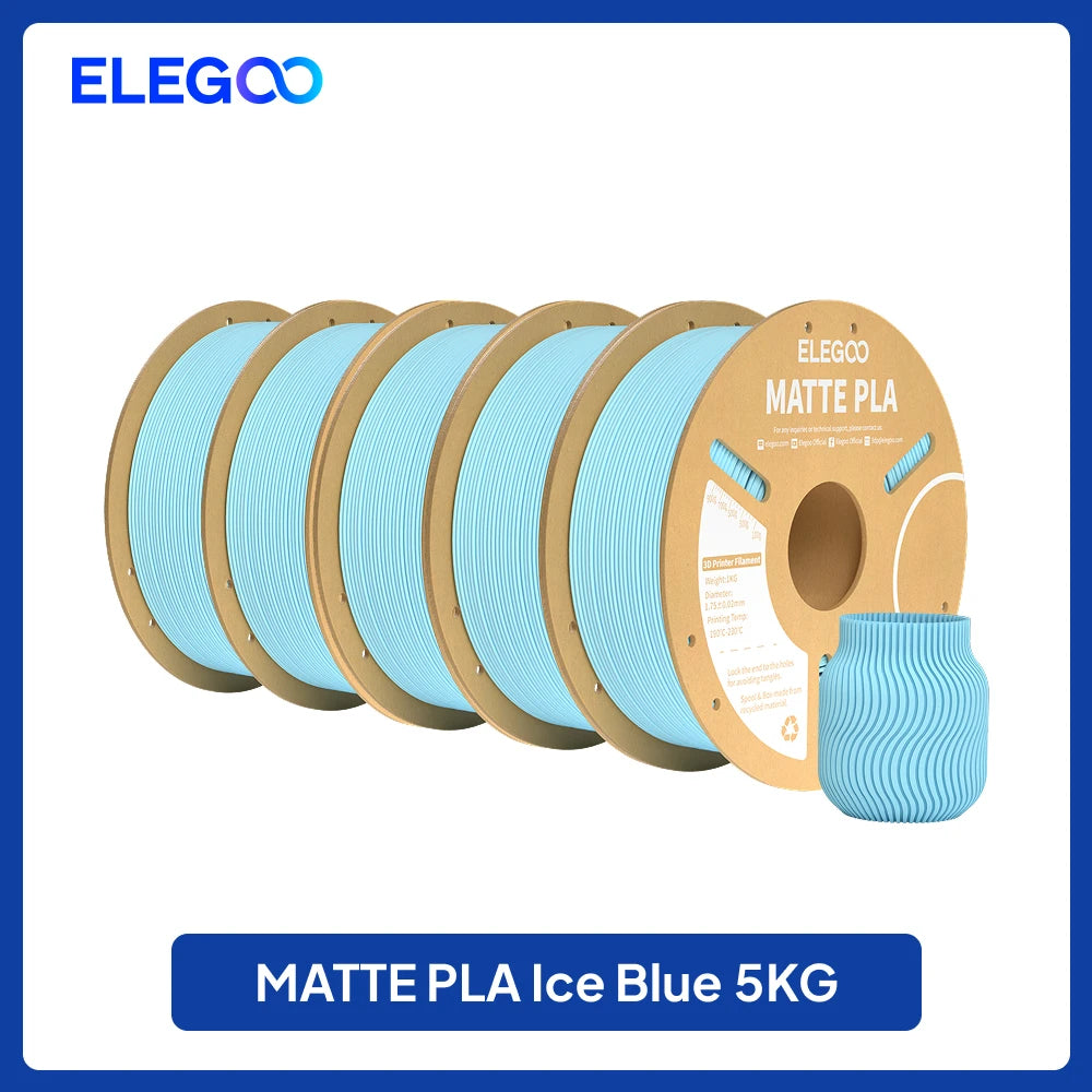 Matte Filament PLA 1KG for FDM 3D Printer PLA ELEGOO Dimensional Accuracy +/- 0.02mm