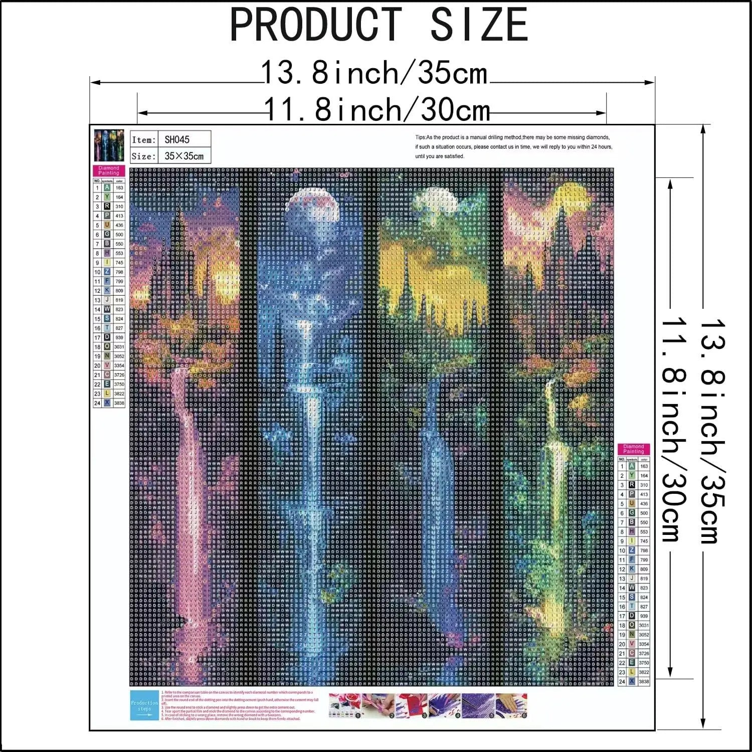 Castle Waterfall Moon Diamond Painting Kit for Adults 13.8x13.8 Inch