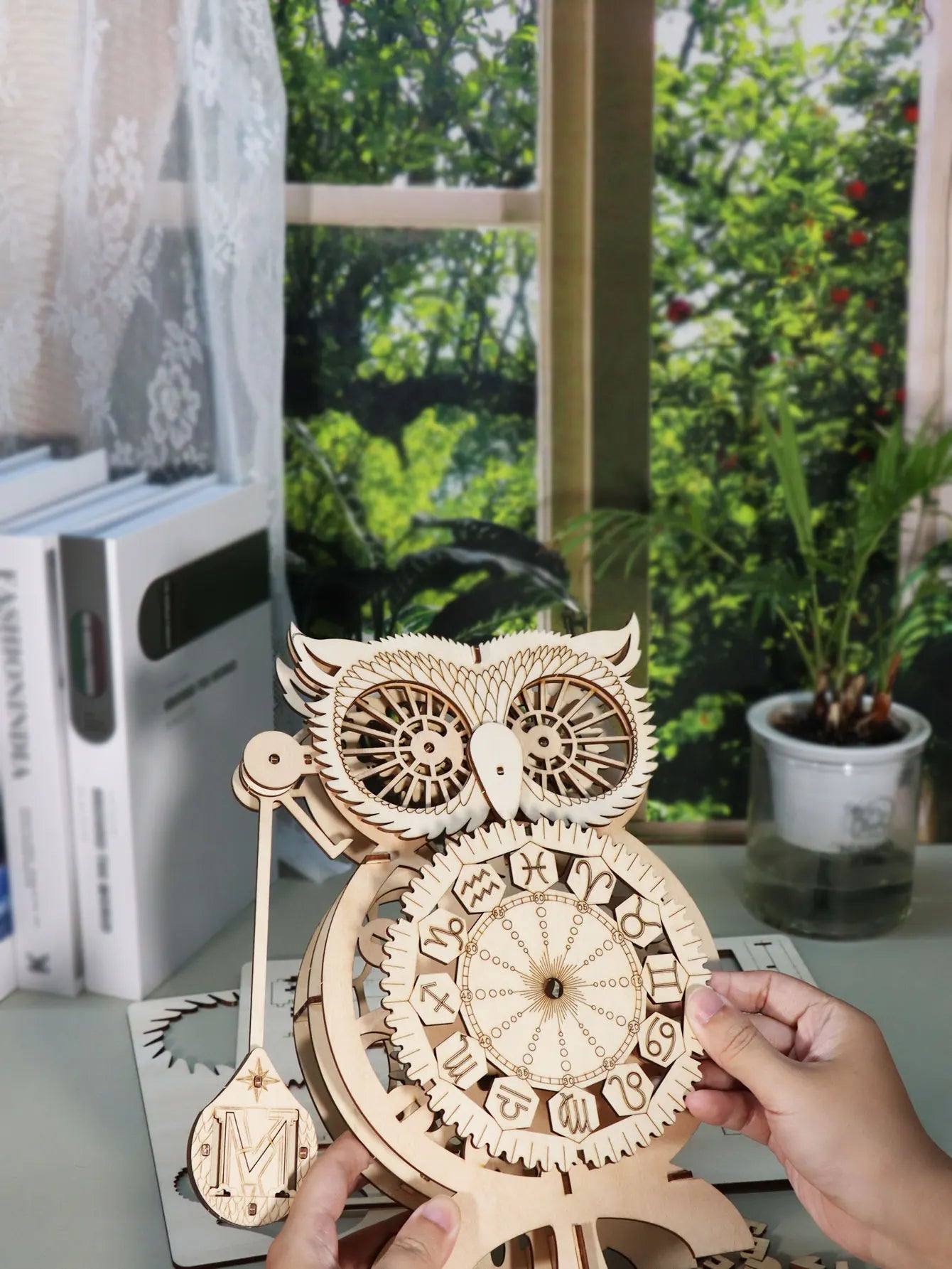 3D Wooden Puzzle Owl Clock Model To Build Kit for Adults
