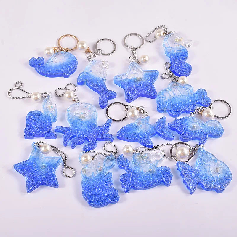 Ocean Series Silicone Resin Molds Fish Seashell  Earring Keychain  Jewelry Making