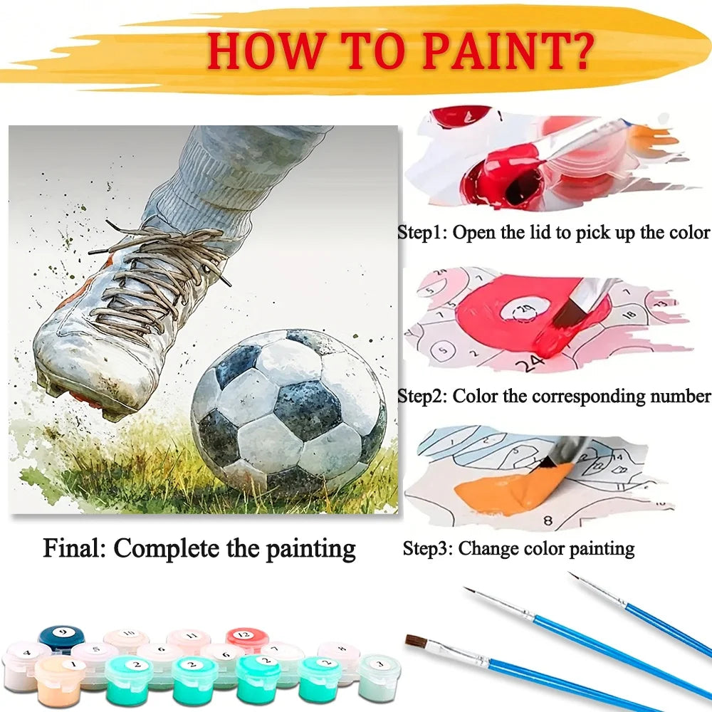 Football Soccer Paint By Numbers Kit