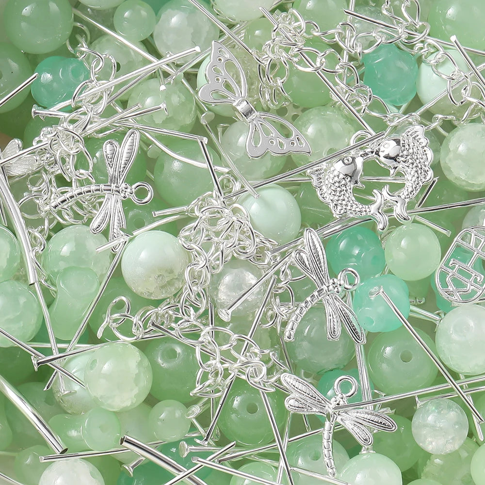 Mixed Glass Beads Metal Pendants For Bracelets & Necklaces