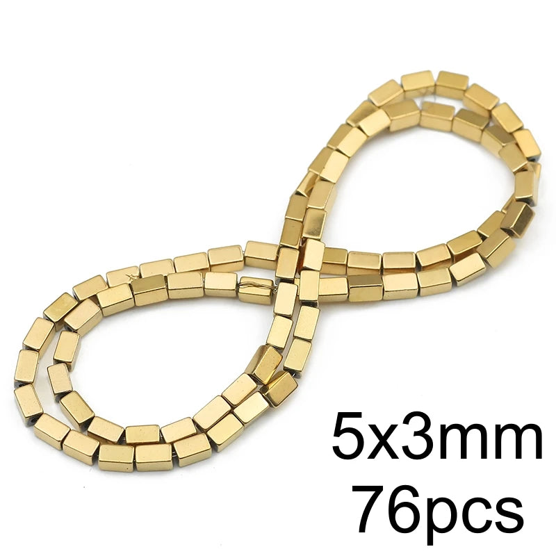 AAA+ Retention Color Natural Gold Plated Hematite  Loose Beads For Jewelry Making