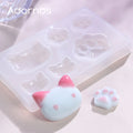Mixed Size Kitten Epoxy Resin Mold Cute Cat Paw Earring Pendant Keychain Making, 1 piece