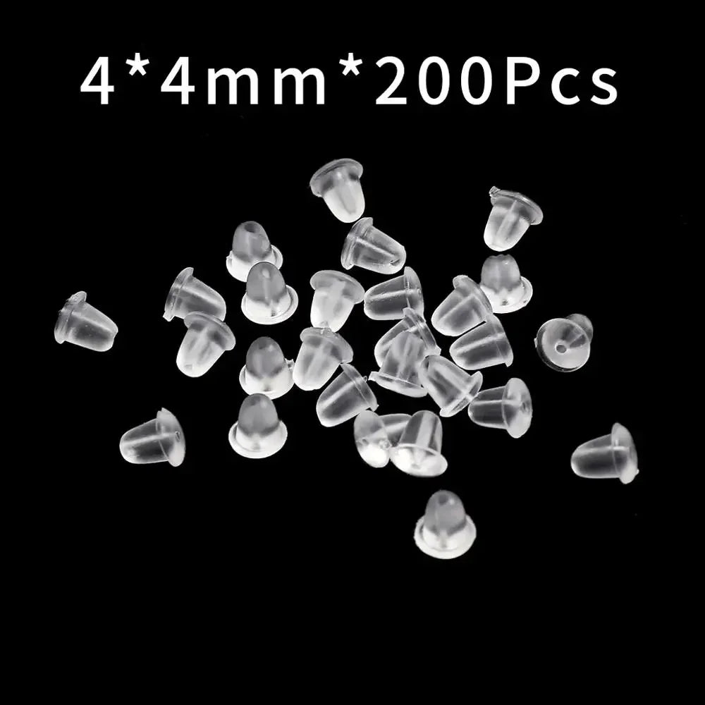 Rubber Earring Back Stoppers Silicone Round  For Jewelry Making 200pcs/lot