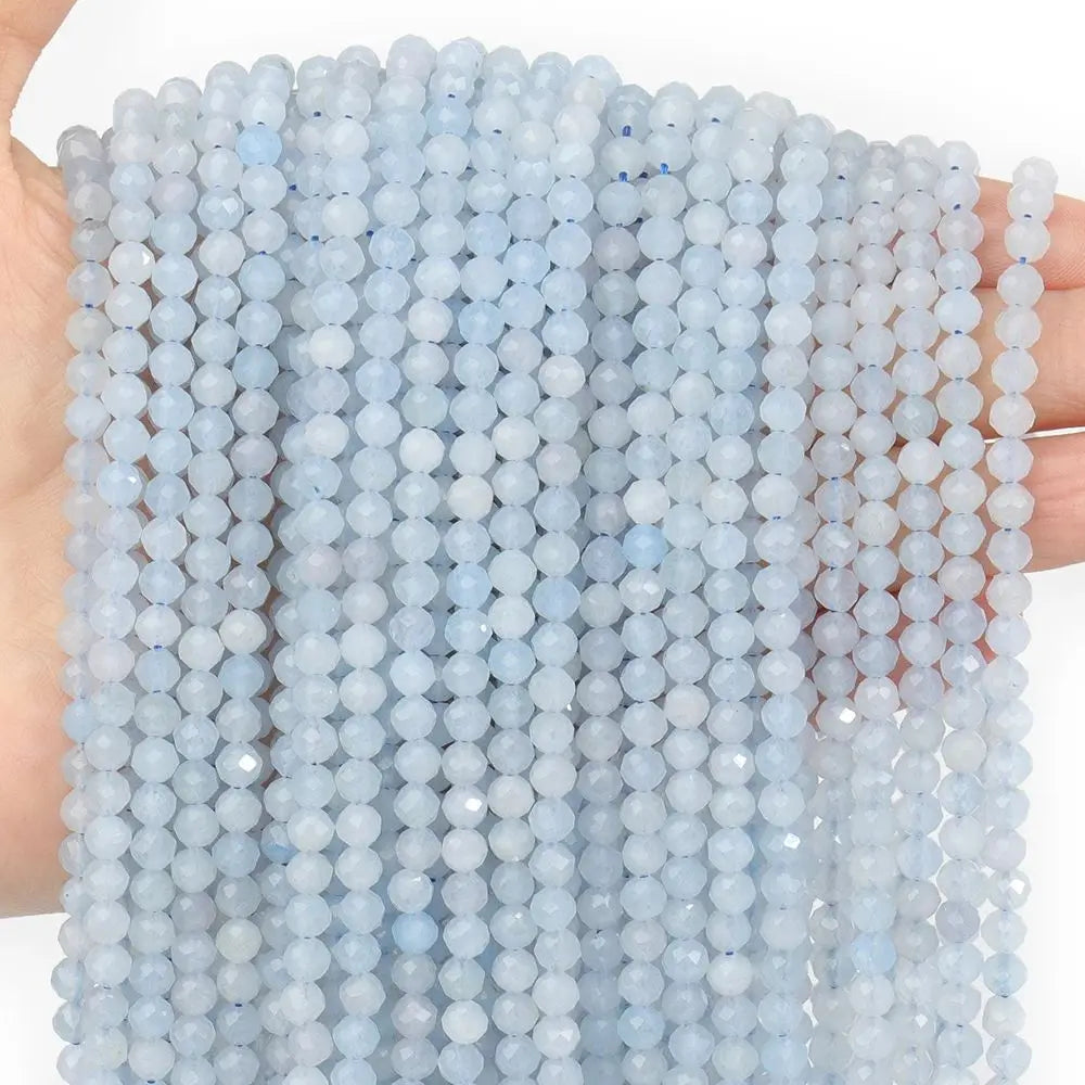Faceted Natural Stone Beads  Amazonite Aquamarine Opal Labradorite & More For Jewelry Making 2 3 4mm