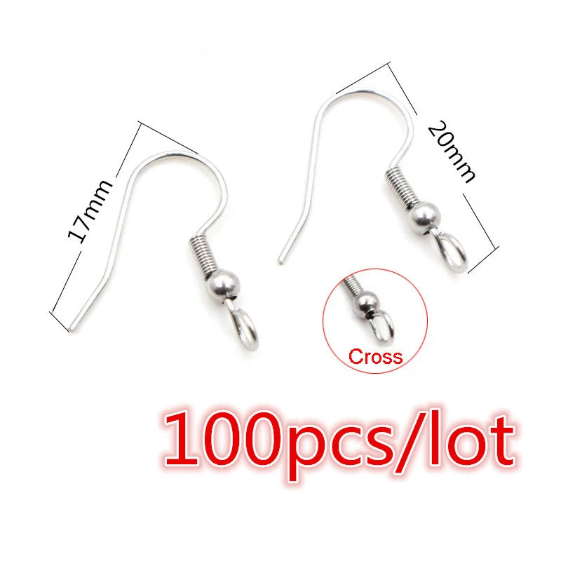 Stainless Steel Earrings Ear Wires  Jewelry Making Findings  30-100 Pieces