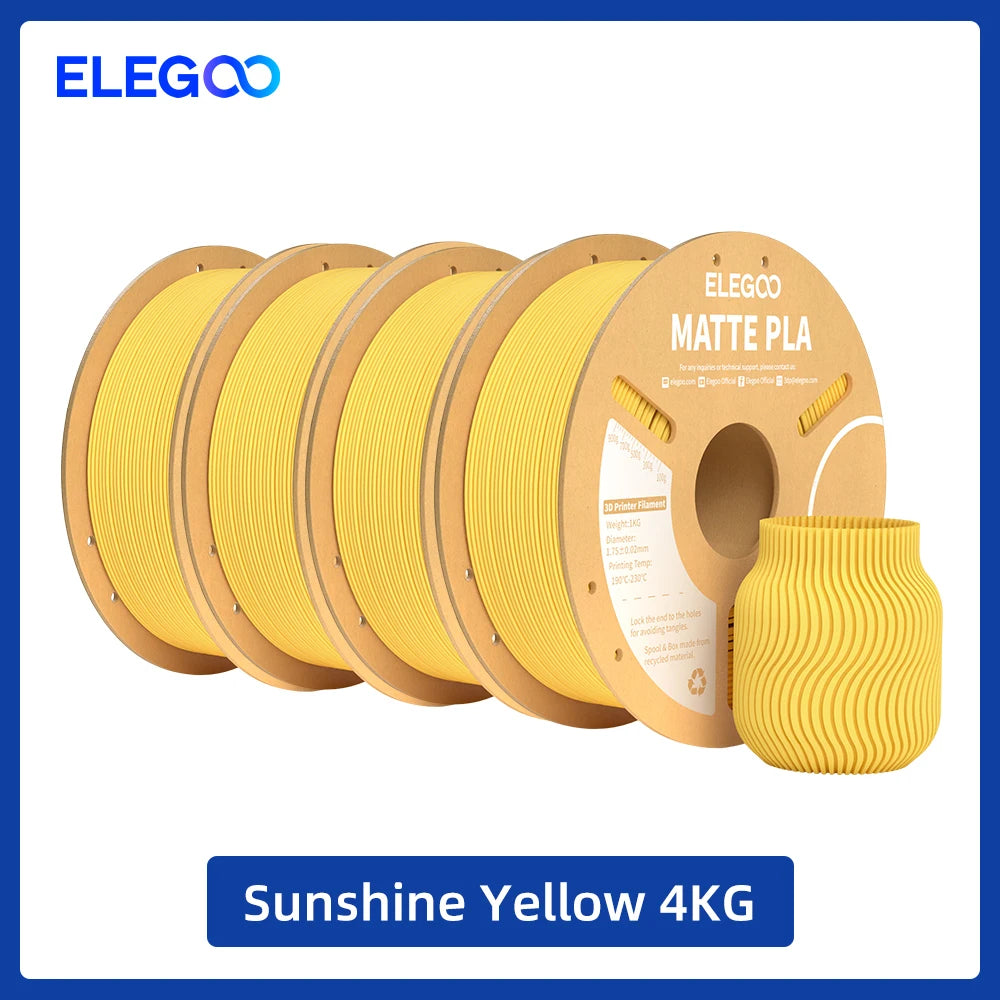 Matte Filament PLA 1KG for FDM 3D Printer PLA ELEGOO Dimensional Accuracy +/- 0.02mm