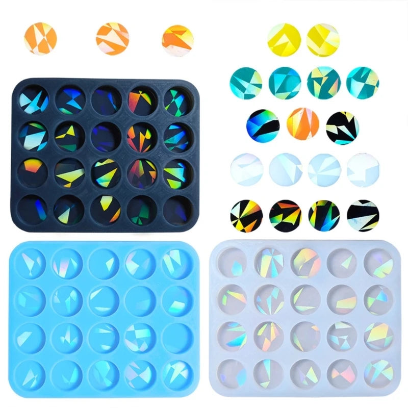 Silicone Resin Mold for  Holographic  Rainbow Pendant Earring Keychain Charm