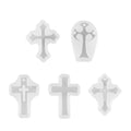 5Pcs Cross Silicone Resin Mold  for DIY Epoxy Resin Crafts Jewelry Making Accessories Tools Necklace Pendants Casting Mould