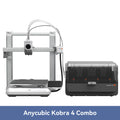 ANYCUBIC Kobra 4 Combo 600mm/s Fast Printing 3D Printer Up to 8 Colors ACE 2 Pro Filament Drying APP Control FDM 3D Printer