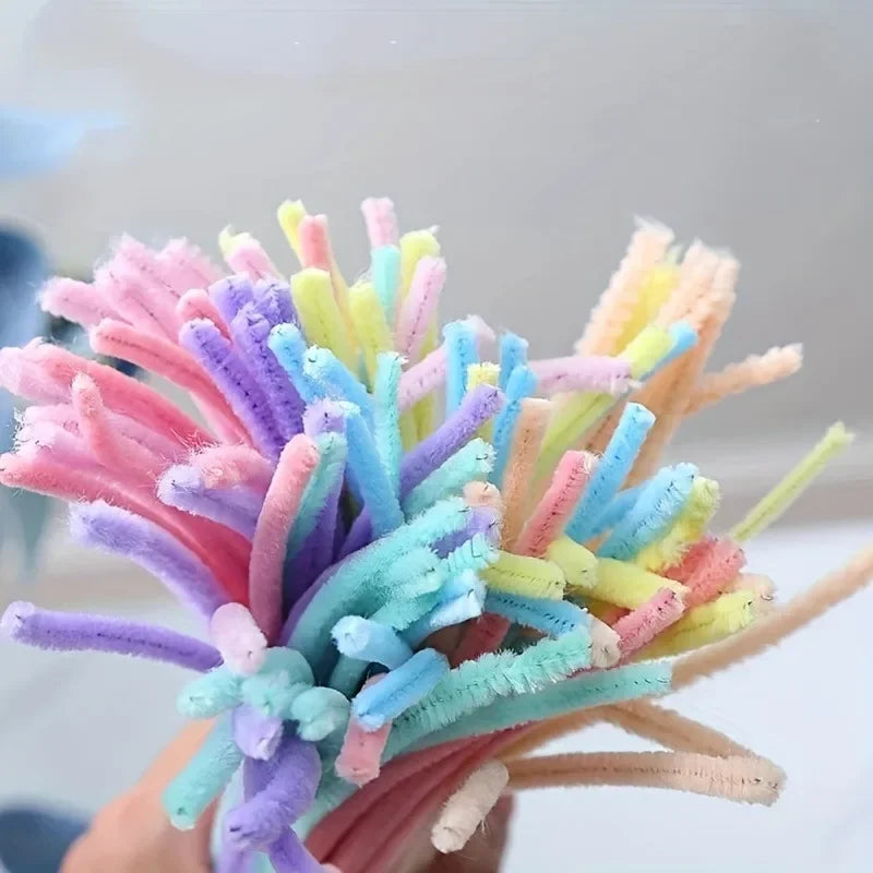 Colorful Twisting  Chenille Fluffy Pipe Cleaners Stems Kids Art