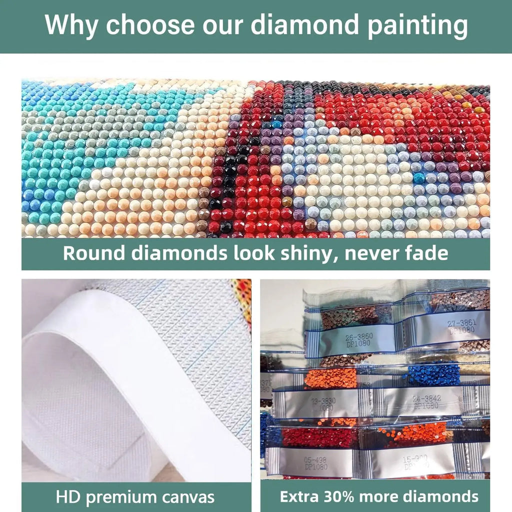 Floral Butterfly Diamond Painting Kit for Adults Beginners, 5D Full Drill Art Home Decor 12x16 Inch