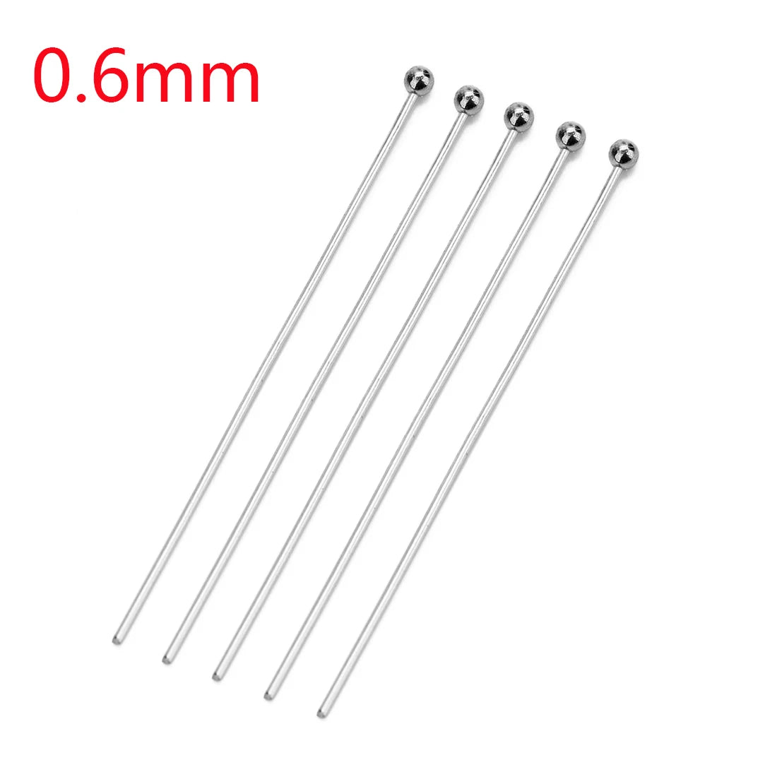 Stainless Steel Flat Head Pin, Eye Pin, Round Ball Pin 15 20 25 30 35 40 45 50mm  Finding for DIY Jewelry Making 100pcs