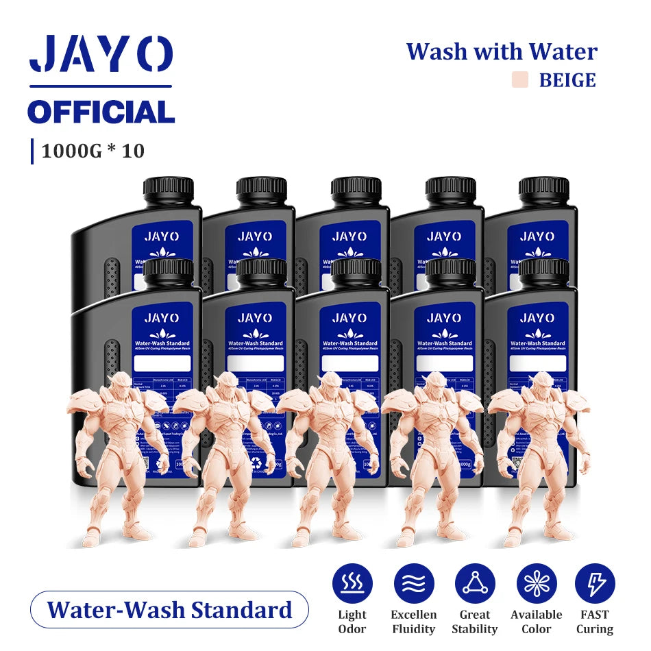 JAYO Water Wash  405nm UV Resin 10kg ABS Like 3D Printer Resin  Standard Rapid Photopolymer Resin for LCD/DLP/SLA