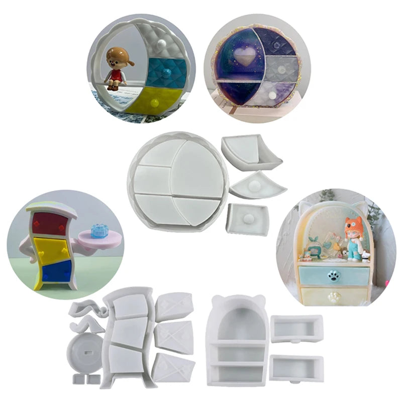 Resin Molds Cat Ears 3D Twisted Trinket Drawer