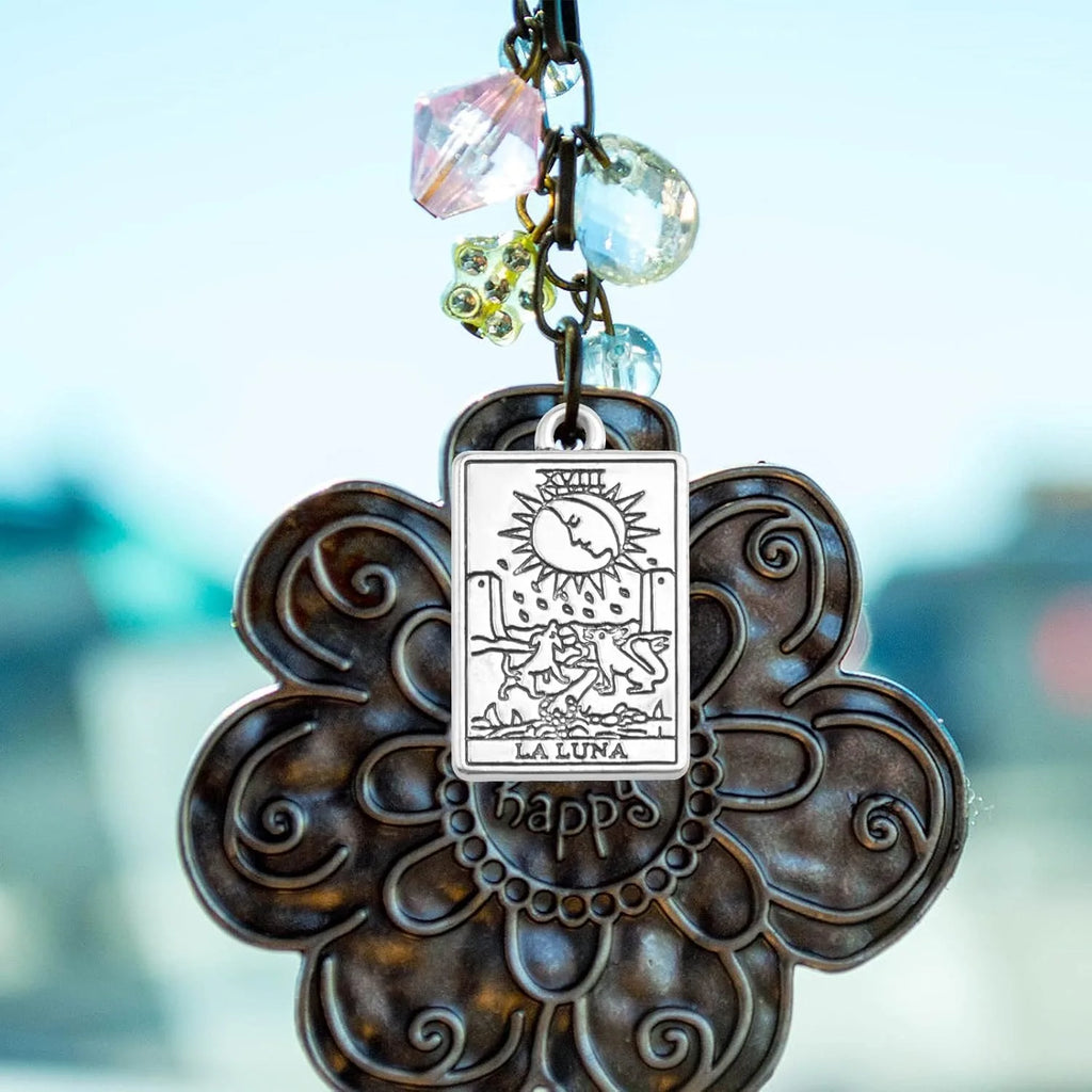 Tarot Card Zinc Alloy Rectangle Wheel Of Fortune Sun Tarot Protection Charm Amulets for  Bracelets Necklaces Earrings 24pcs