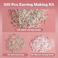 925 Silver Plated & Gold  Earring Hooks  300pcs DIY Hypoallergenic Findings with Jump Rings Earring Backs Kit