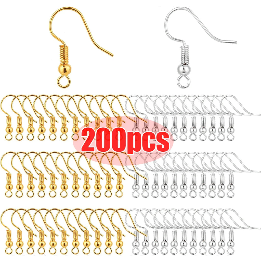 Earring Findings Stainless Steel Hypoallergenic Earring  Hooks 100/200pcs