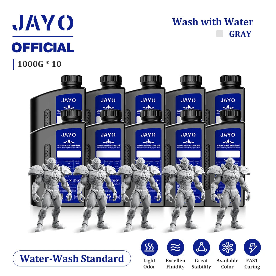 JAYO Water Wash  405nm UV Resin 10kg ABS Like 3D Printer Resin  Standard Rapid Photopolymer Resin for LCD/DLP/SLA