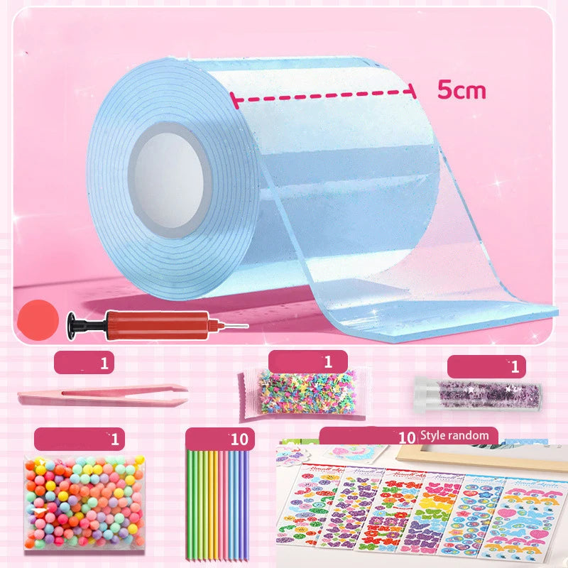 Nano Glue DIY Blow Bubble Nano Tape Nano Glue Double Sided Tape Nano Tape Sticky Ball Tape DIY Crafts Tape Toys Kids